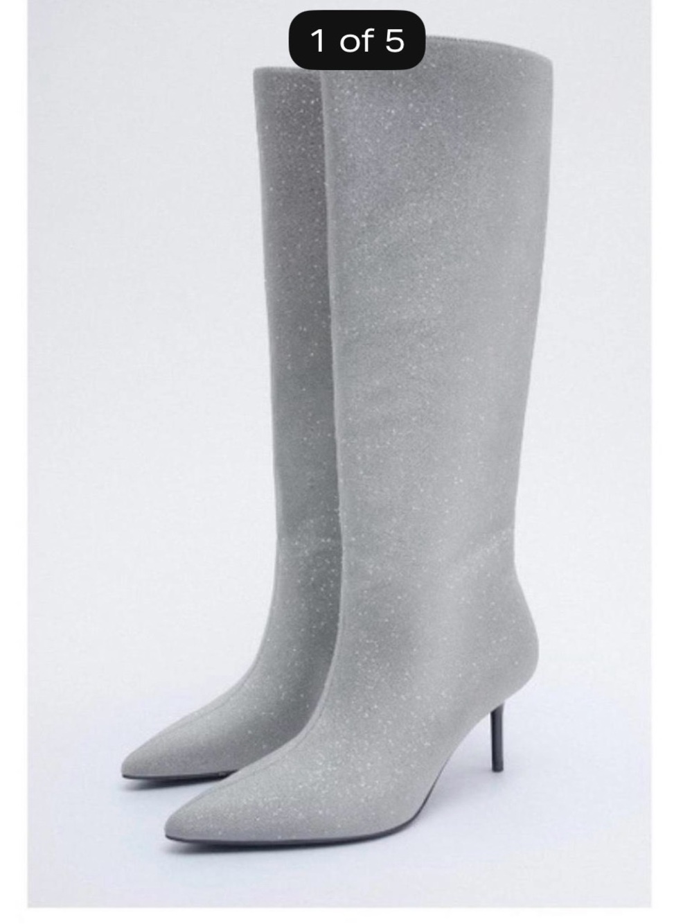 Sparkly Knee-High Pointed Toe Stiletto Boots